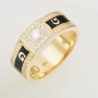 Кольцо из комбинированного золота 585 пробы c 53 бриллиантами и эмалями 118097 фото 1