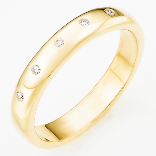 Кольцо из желтого золота 585 пробы c 5 бриллиантами Л29115065 фото 1