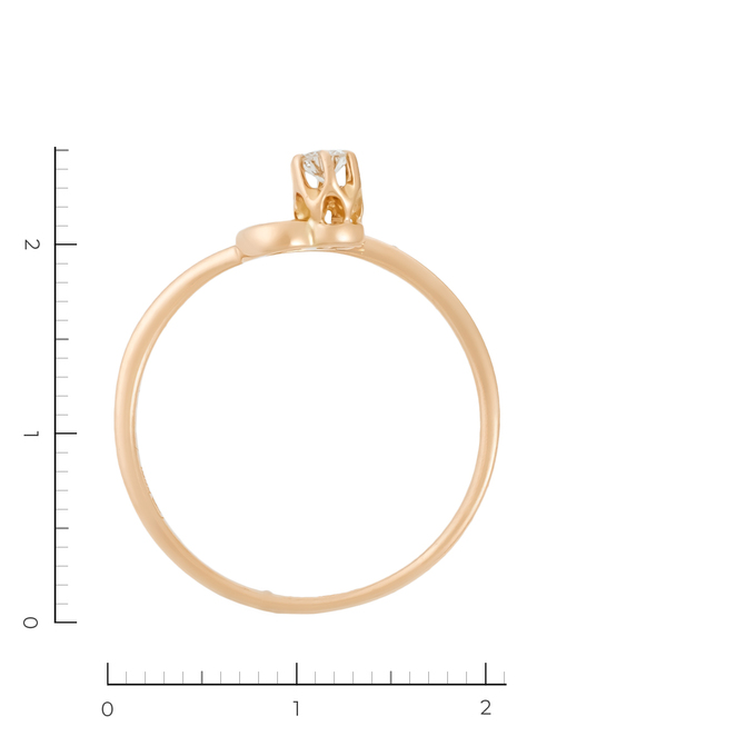 Кольцо из красного золота 585 пробы c 1 бриллиантом, Л 2912 4728 за 23450