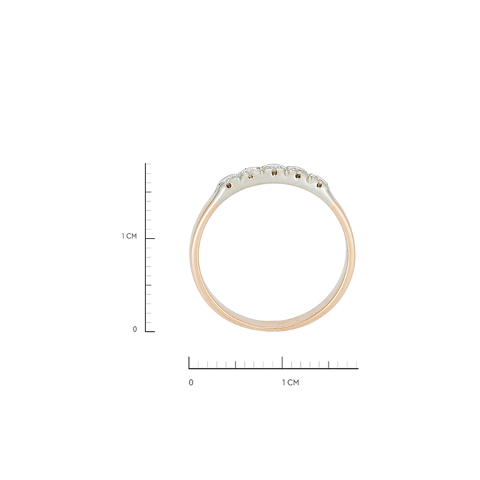 Кольцо из золота 585 пробы c 5 бриллиантами, Л 1115 9061 за 35120