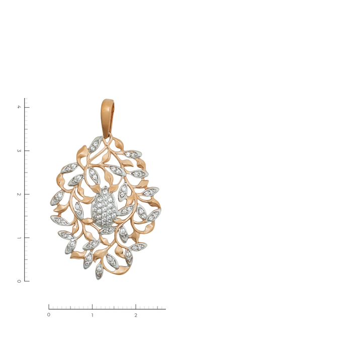 Подвеска из золота 585 пробы c 71 фианитами, Л 7000 7601 за 27280