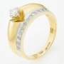 Кольцо из комбинированного золота 750 пробы c 13 бриллиантами Л48063353 фото 1