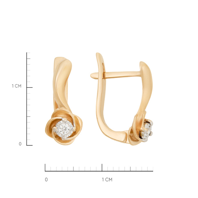 Серьги из золота 585 пробы c бриллиантами, Л 4807 9033 за 34200