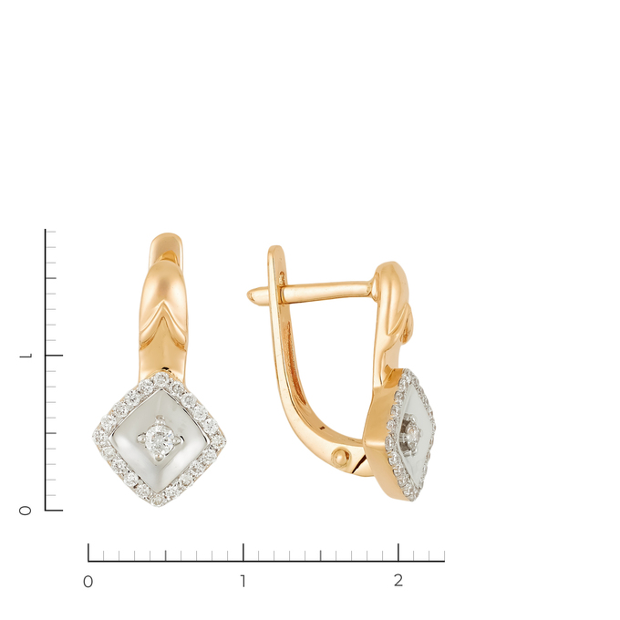 Серьги из золота 585 пробы c 42 бриллиантами