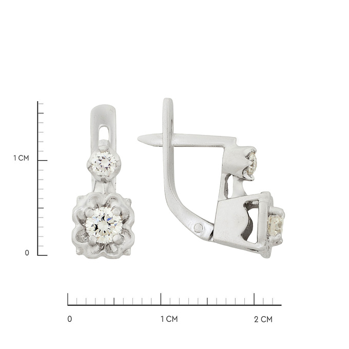 Серьги из золота 585 пробы c бриллиантами, Ц О007 2613 за 109000