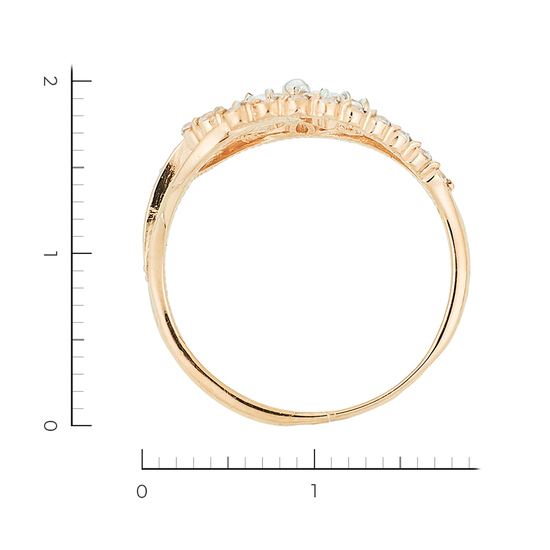 Кольцо из комбинированного золота 585 пробы c фианитами, Л18111781 за 11100