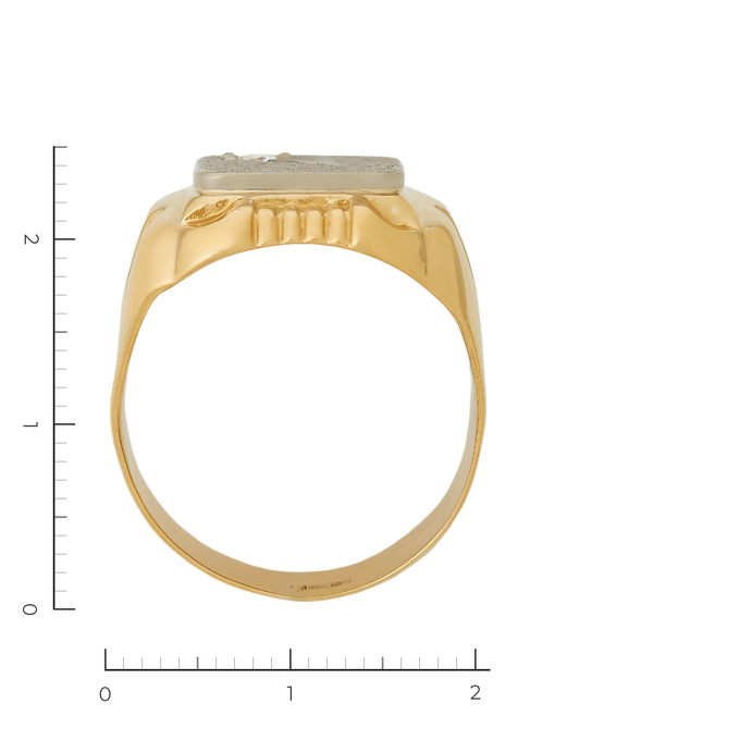 Кольцо из комбинированного золота 750 пробы c 1 бриллиантом, Л 0910 4826 за 106500