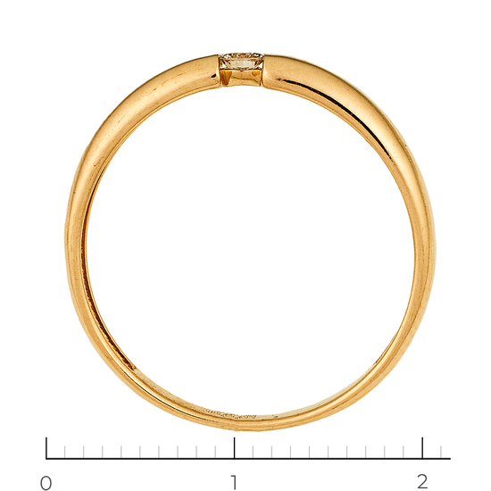 Кольцо из красного золота 585 пробы c 1 бриллиантом, Л52071437 за 7950