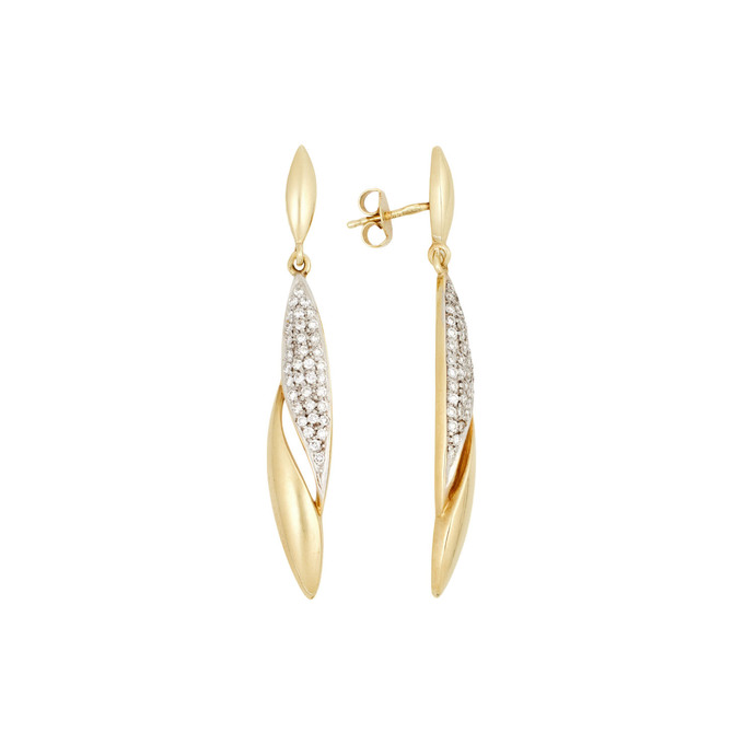 Серьги из золота 585 пробы с бриллиантами, Л 3304 5202 за 62000