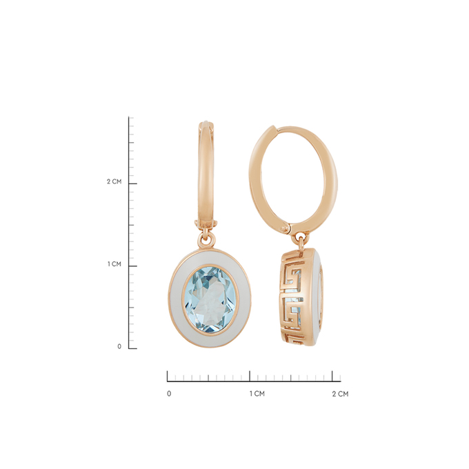 Серьги из золота 585 пробы c топазами и эмалями, Л 0808 6042 за 45500