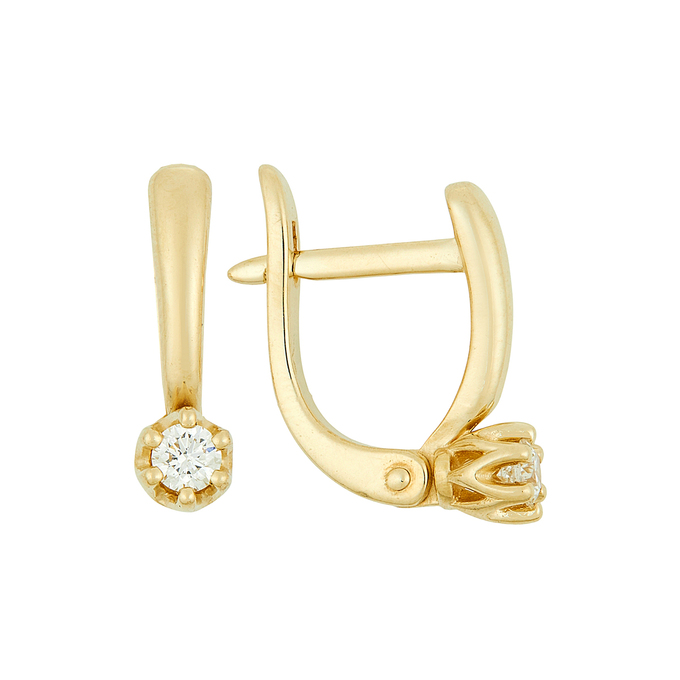 Серьги из золота 585 пробы c бриллиантами