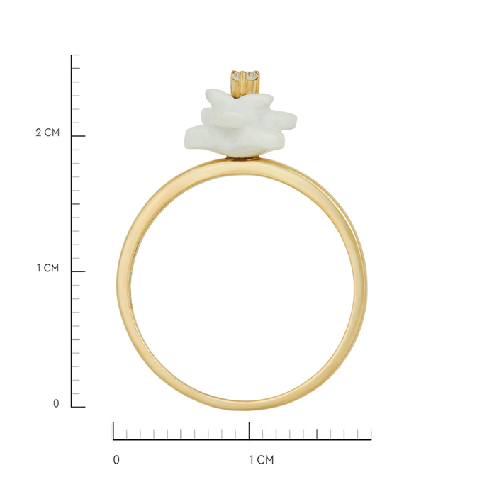 Кольцо из золота 750 пробы c бриллиантом и керамикой, Л 2213 0649 за 22320