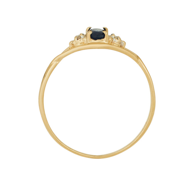 Кольцо из золота 585 пробы c сапфиром и бриллиантами