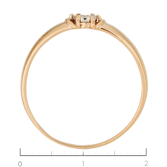 Кольцо из комбинированного золота 585 пробы c 1 бриллиантом, Л30118911 за 18800