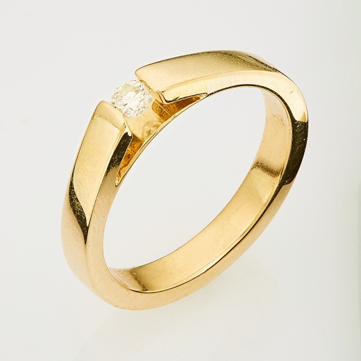 Кольцо из желтого золота 750 пробы c 1 бриллиантом Л69002941 фото 1