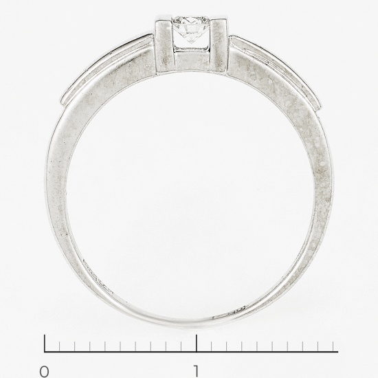 Кольцо из белого золота 585 пробы c 1 бриллиантом, Л29117912 за 14450
