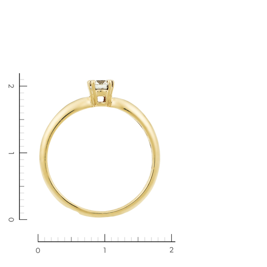 Кольцо из желтого золота 585 пробы c 1 бриллиантом, Л29122326 за 20100