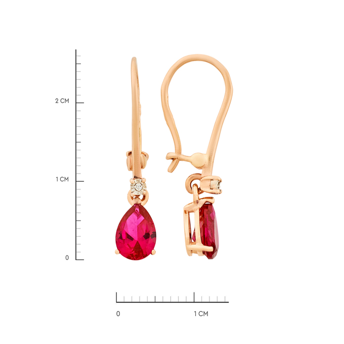 Серьги из золота 585 пробы с бриллиантами и корундами, Ц О007 4220 за 23200