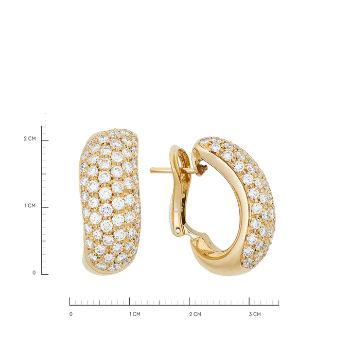 Серьги из золота 750 пробы c 122 бриллиантами