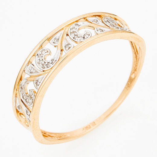 Кольцо из комбинированного золота 585 пробы c 32 бриллиантами Л75009791 фото 1
