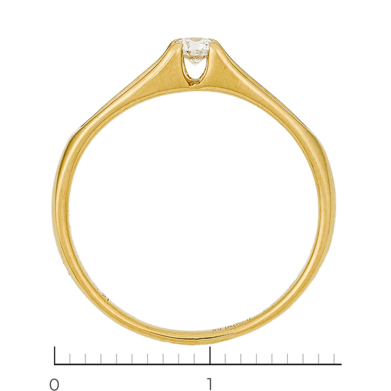 Кольцо из желтого золота 585 пробы c 1 бриллиантом, Л04081256 за 12540