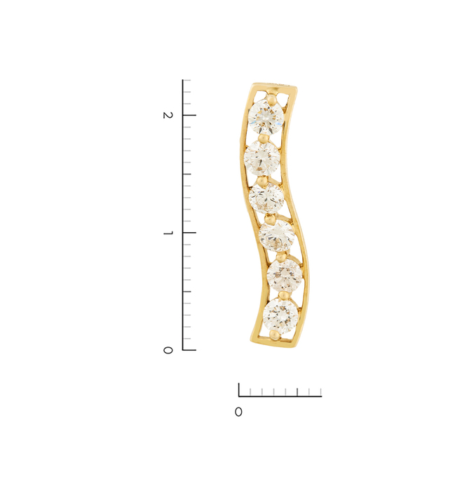 Подвеска из желтого золота 585 пробы c 6 бриллиантами