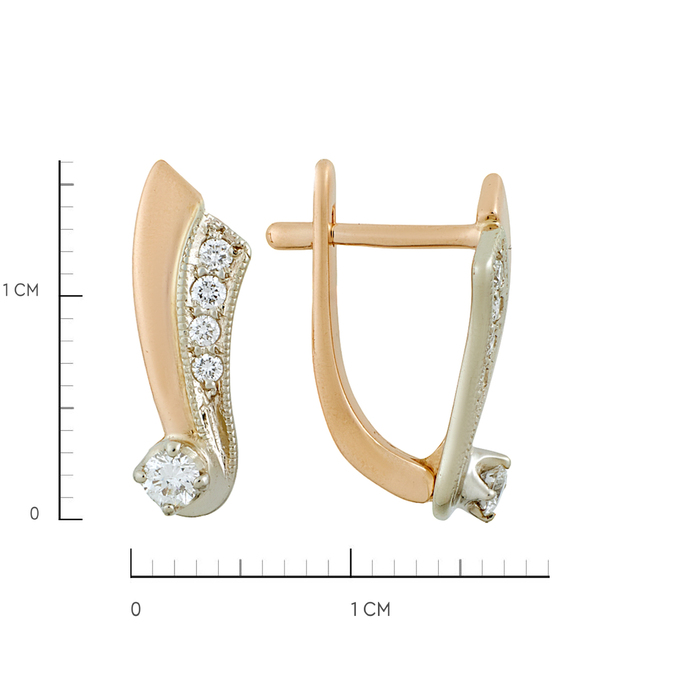 Серьги из золота 585 пробы c бриллиантами, Ц О007 2035 за 48580