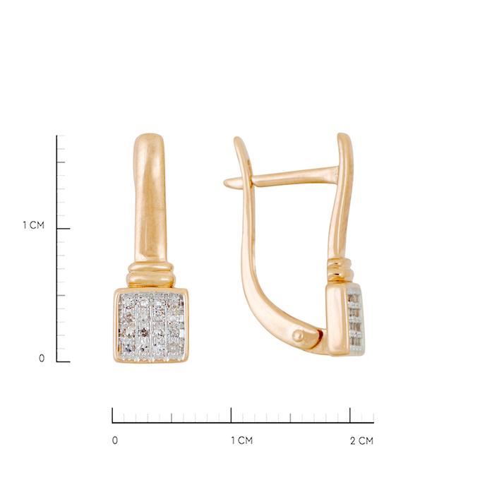 Серьги из золота 585 пробы c бриллиантами, Л 2010 7316 за 23120