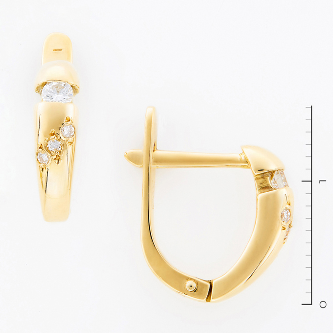 Серьги из золота 750 пробы c 8 бриллиантами