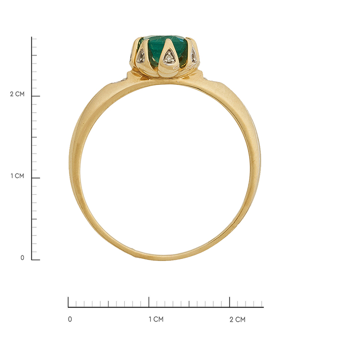 Кольцо из золота 585 пробы c изумрудом и бриллиантами, Л 2812 2432 за 55000