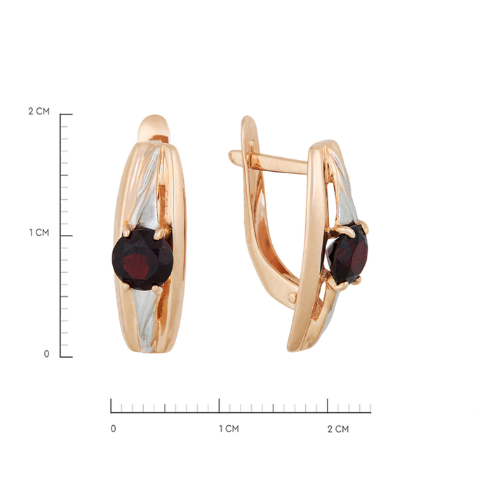 Серьги из золота 585 пробы c гранатами, Л 5405 3895 за 24480