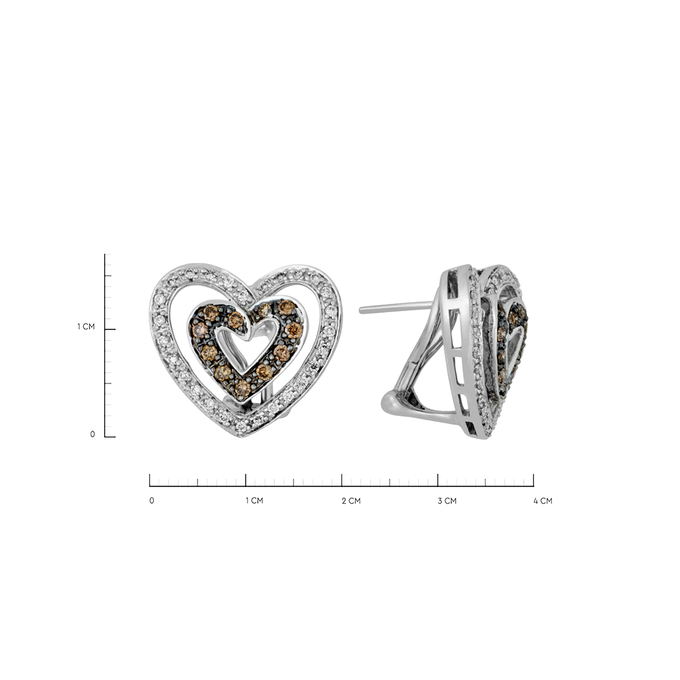 Серьги из золота 585 пробы c 76 бриллиантами