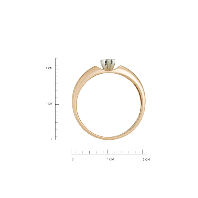 Кольцо из золота 585 пробы c бриллиантом, Л 0808 7342 за 30800
