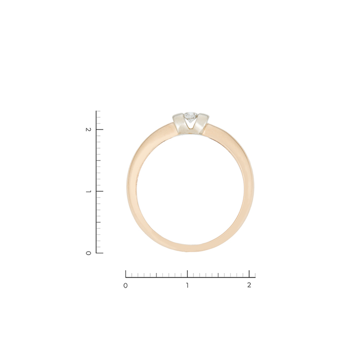 Кольцо из золота 585 пробы c 1 бриллиантом, Л 0614 8569 за 45200