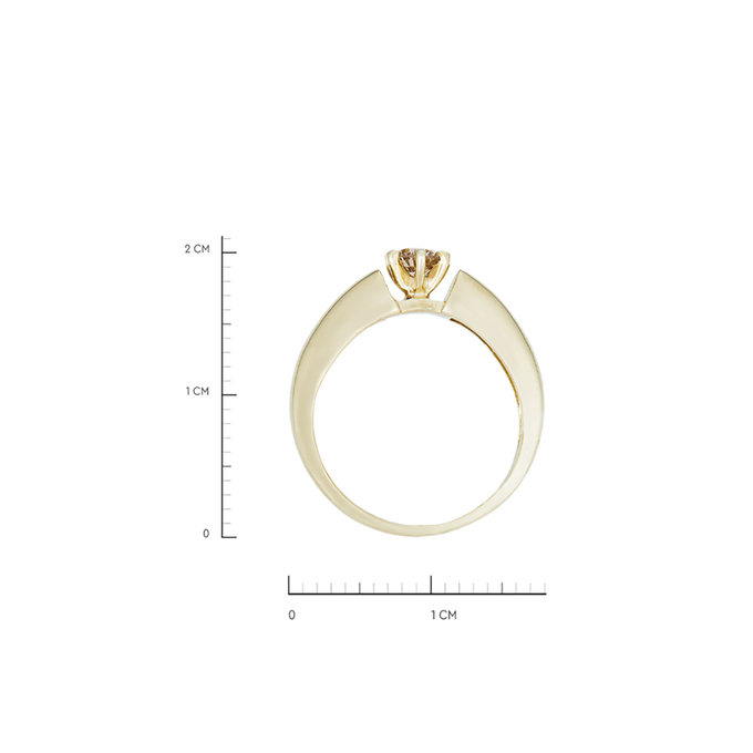 Кольцо из золота 585 пробы c 1 бриллиантом, Л 3705 7708 за 43920