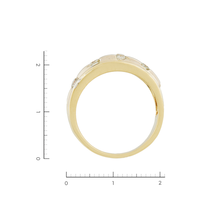 Кольцо из желтого золота 750 пробы c 4 бриллиантами, Л 7000 2276 за 62700