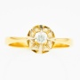 Кольцо из желтого золота 750 пробы c 1 бриллиантом Л24136783 фото 2