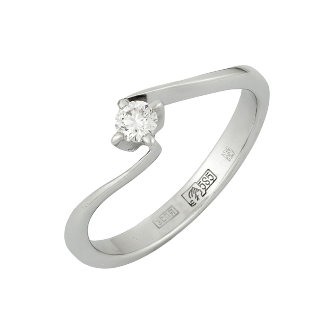 Кольцо из золота 585 пробы c бриллиантом