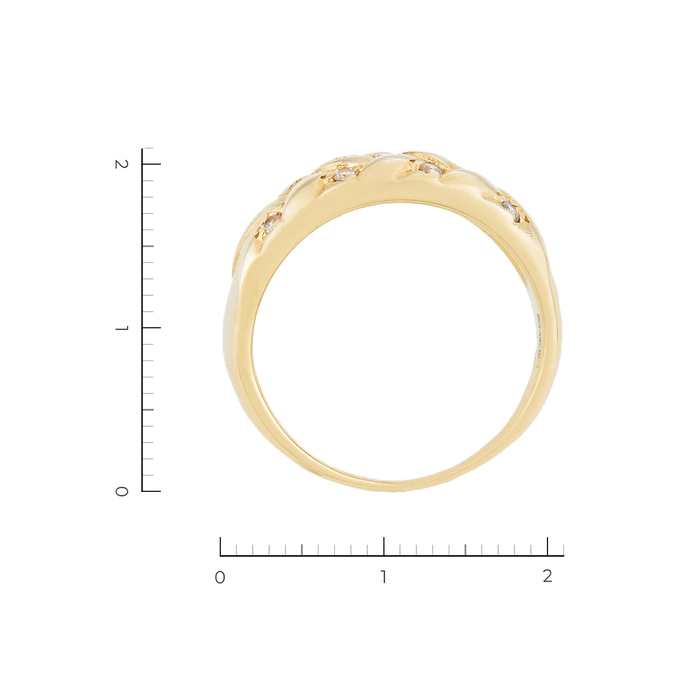 Кольцо из желтого золота 585 пробы c 11 бриллиантами, Л 5402 9904 за 53340