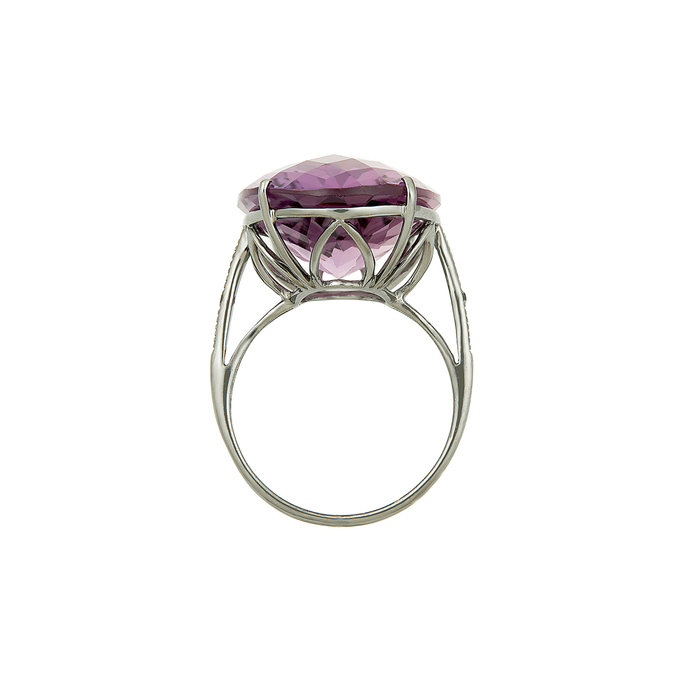 Кольцо из золота 585 пробы c аметистом и бриллиантами, Л 2810 5436 за 67550