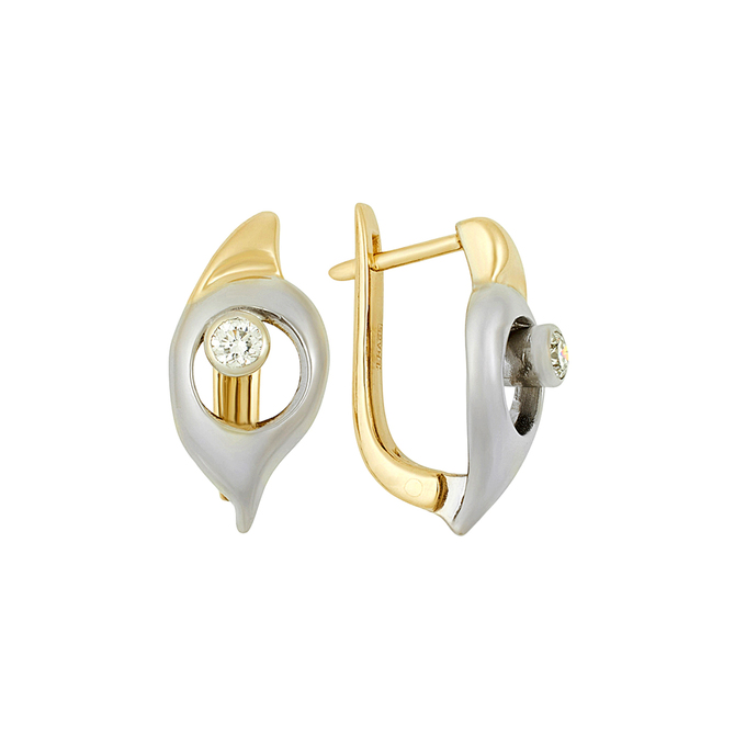 Серьги из золота 585 пробы c бриллиантами, Л 0616 5794 за 72640