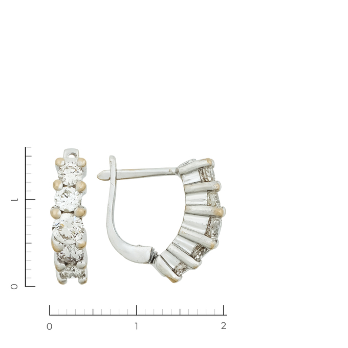 Серьги из золота 750 пробы c 10 бриллиантами