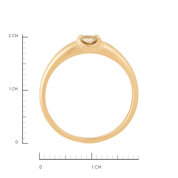 Кольцо из золота 585 пробы c бриллиантом, Л 7502 9811 за 29050