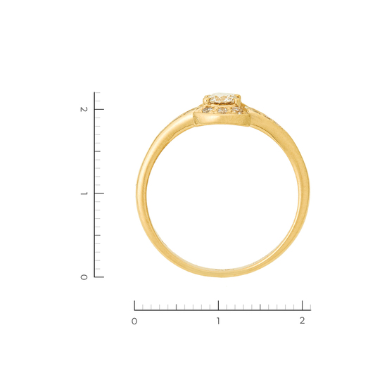 Кольцо из желтого золота 585 пробы c 13 бриллиантами, Л35060595 за 75600