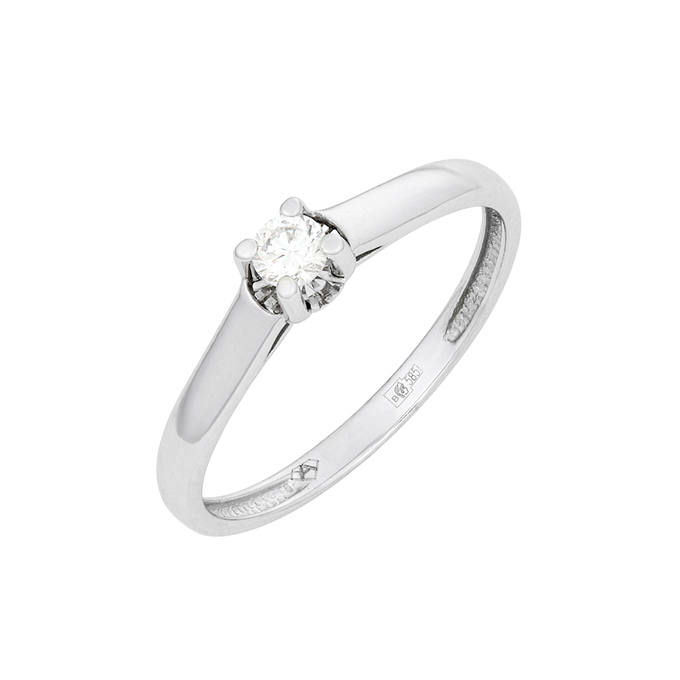 Кольцо из золота 585 пробы c бриллиантом