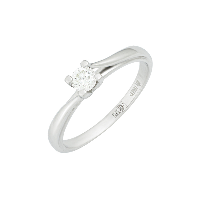 Кольцо из золота 585 пробы c бриллиантом