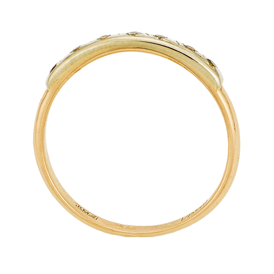 Кольцо из комбинированного золота 585 пробы c 7 бриллиантами, Л35061319 за 11400