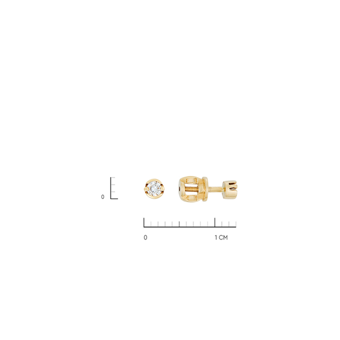 Серьги из золота 585 пробы c бриллиантами, К 0000 2072 за 26400
