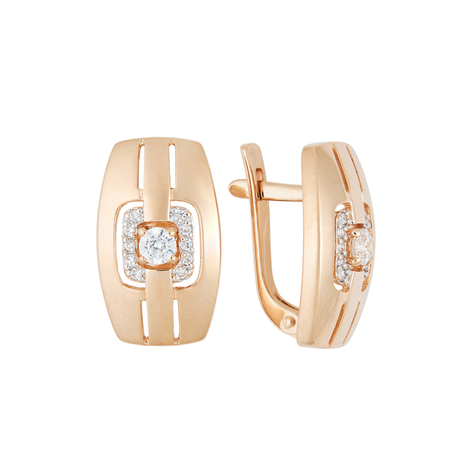Серьги из золота 585 пробы c 22 фианитами, Л 3706 2973 за 30560