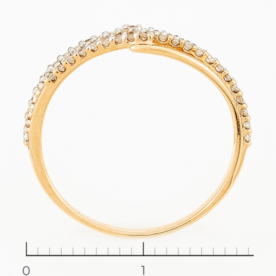 Кольцо из красного золота 585 пробы c 45 бриллиантами, Л45068441 за 7315